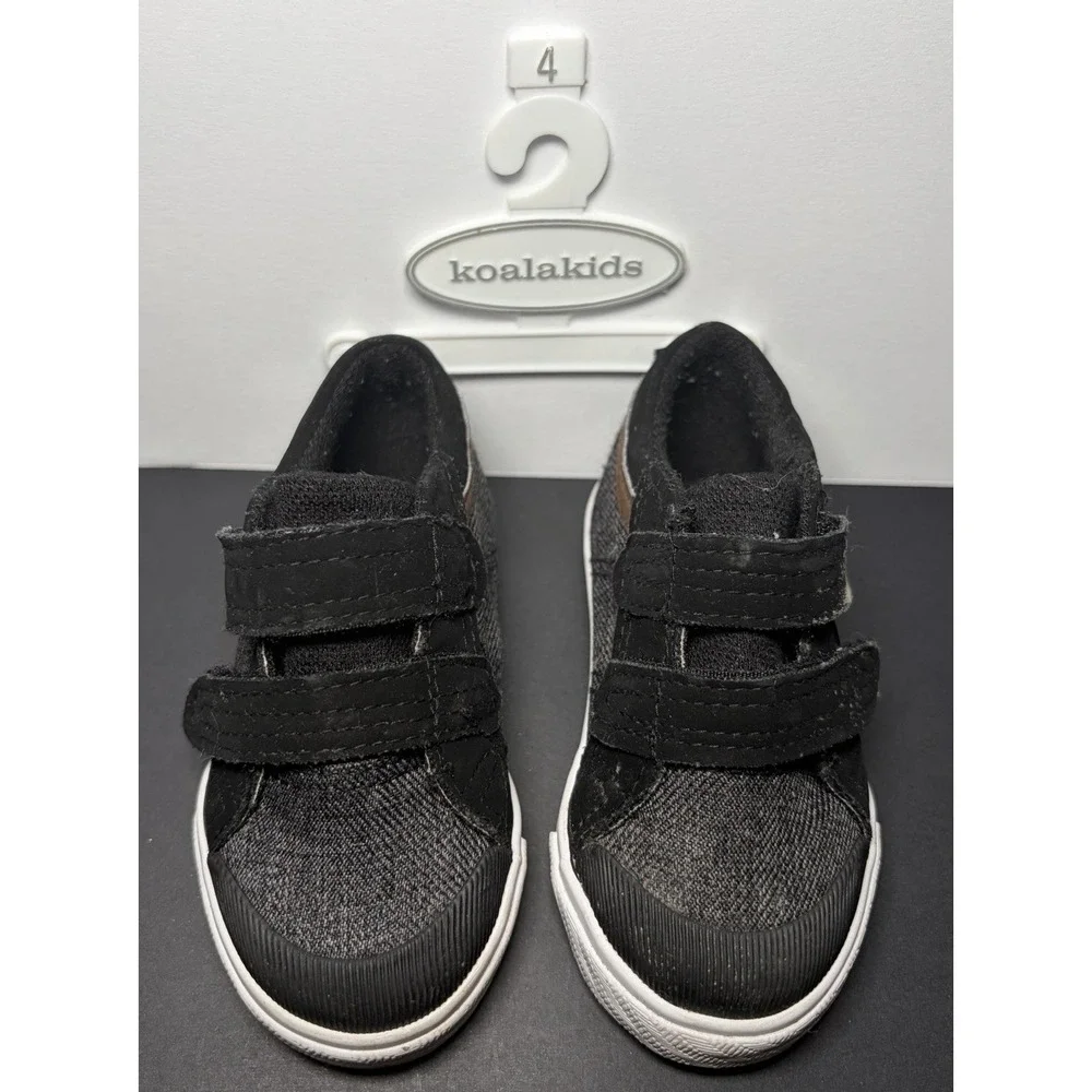 Koala Kids Infant Toddler Boys Black Shoes Hook & Loop Closure - Sz 4C Sneakers